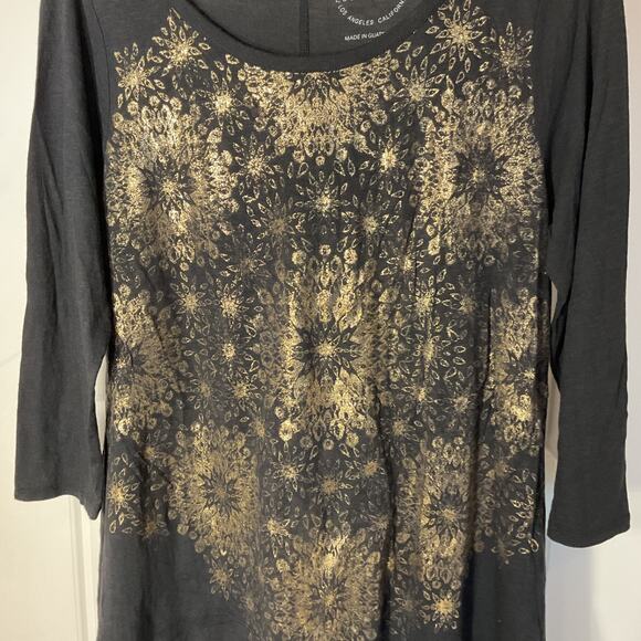 Lucky Brand Graphic Metallic Foil Circle Burst Tee M - Picture 2 of 7